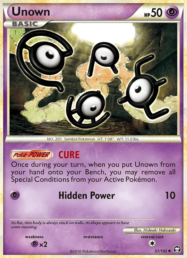 Carta Unown, número 51/102 da coleção Triunfante