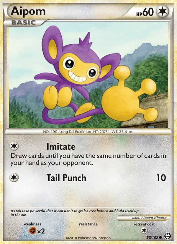 Carta Aipom, número 55/102 da coleção Triunfante