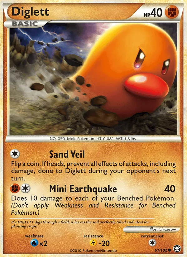 Carta Diglett, número 61/102 da coleção Triunfante