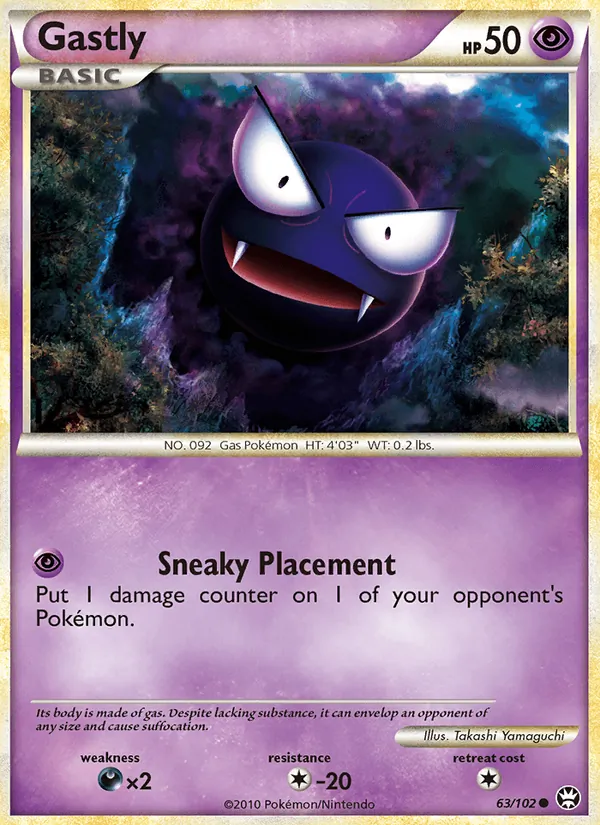 Carta Gastly, número 63/102 da coleção Triunfante