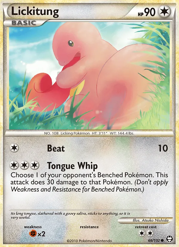 Carta Lickitung, número 66/102 da coleção Triunfante