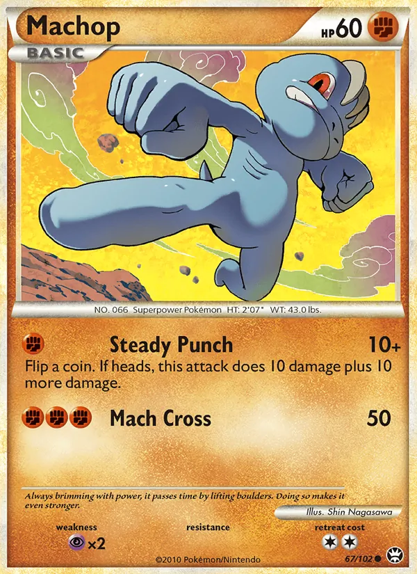 Carta Machop, número 67/102 da coleção Triunfante