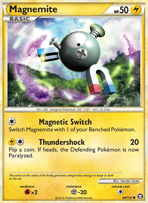 Carta Magnemite, número 68/102 da coleção Triunfante