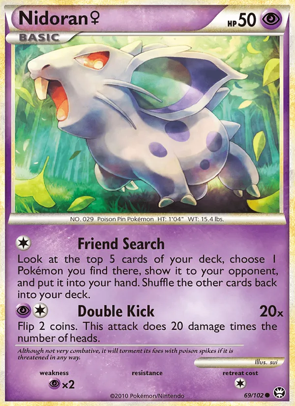 Carta Nidoran ♀, número 69/102 da coleção Triunfante