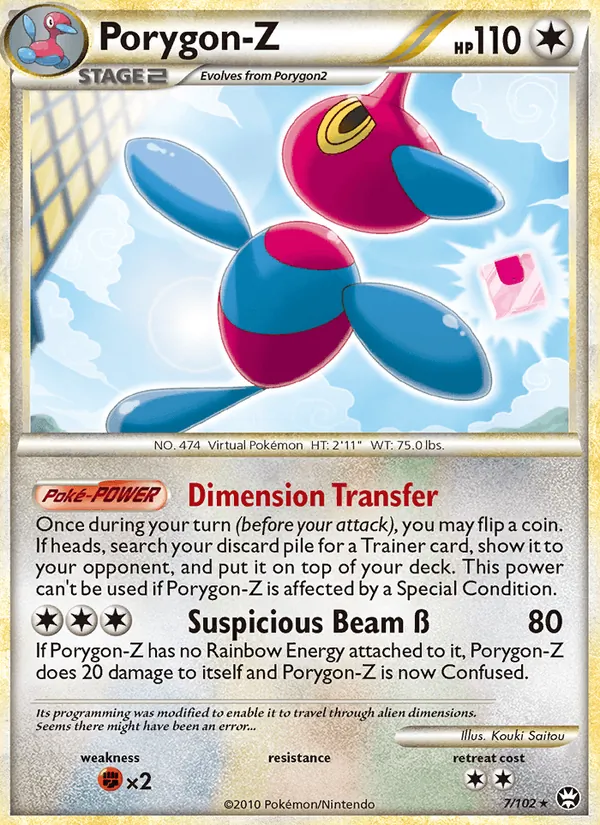 Carta Porygon-Z, número 7/102 da coleção Triunfante
