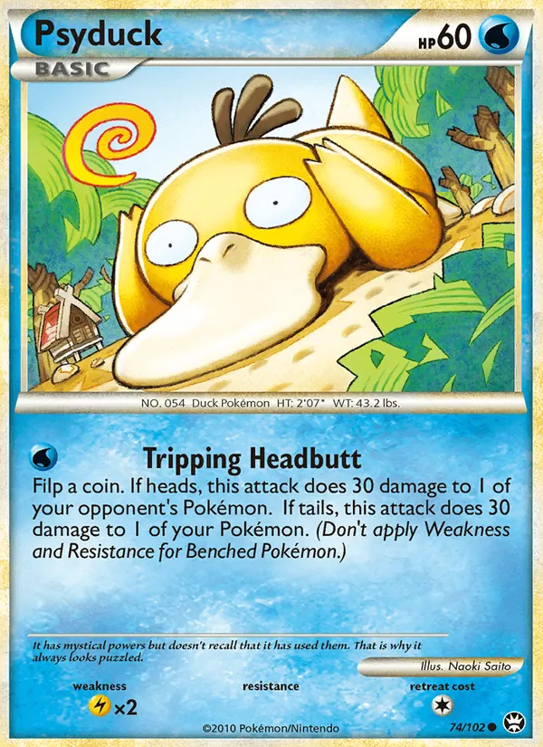 Carta Psyduck, número 74/102 da coleção Triunfante