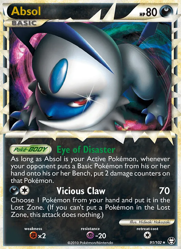 Carta Absol, número 91/102 da coleção Triunfante