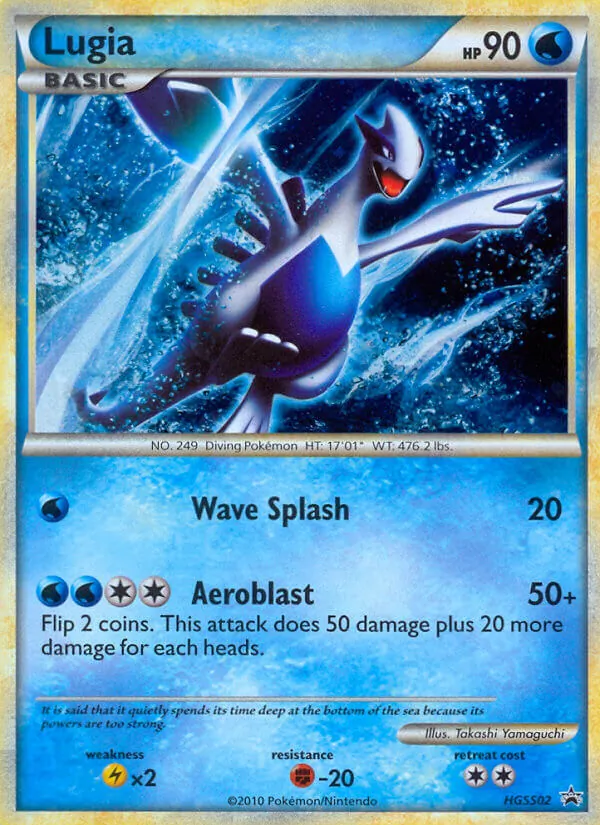 Carta Lugia, número HGSS02/25 da coleção HGSS Black Star Promos