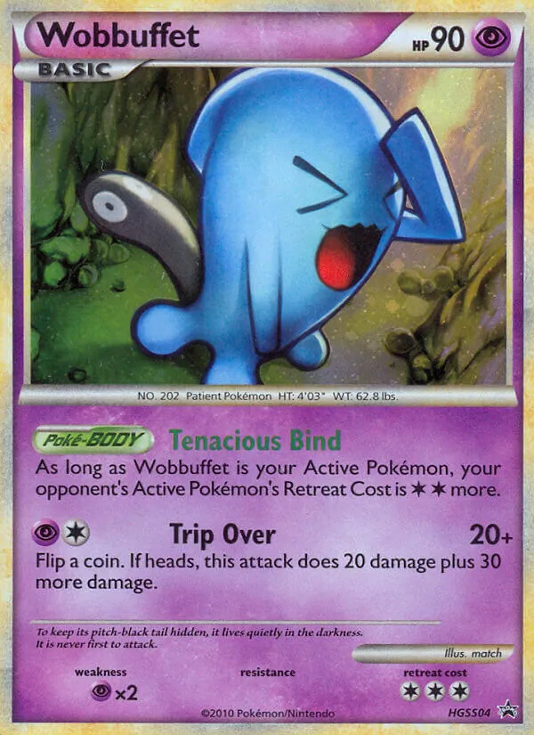 Carta Wobbuffet, número HGSS04/25 da coleção HGSS Black Star Promos