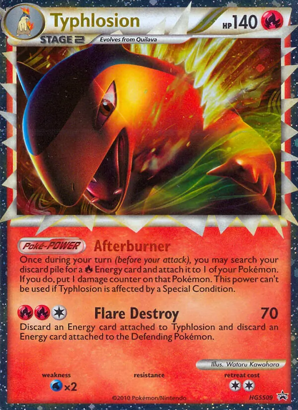 Carta Typhlosion, número HGSS09/25 da coleção HGSS Black Star Promos