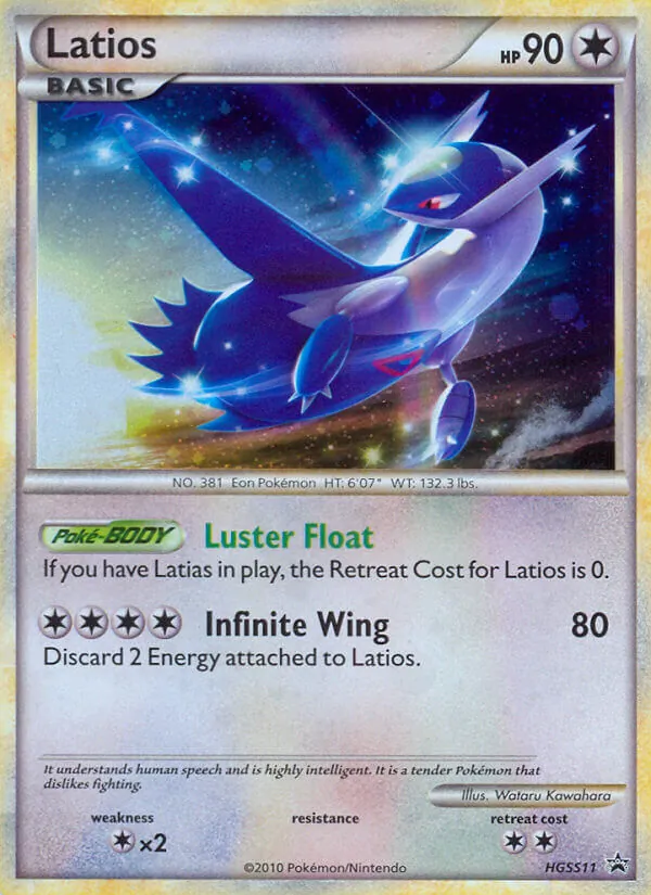 Carta Latios, número HGSS11/25 da coleção HGSS Black Star Promos