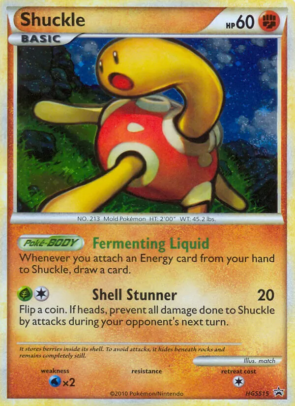 Carta Shuckle, número HGSS15/25 da coleção HGSS Black Star Promos