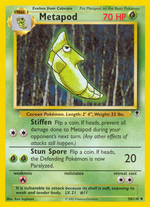 Carta Metapod, número 54/110 da coleção Legendary Collection