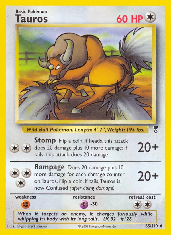 Carta Tauros, número 65/110 da coleção Legendary Collection