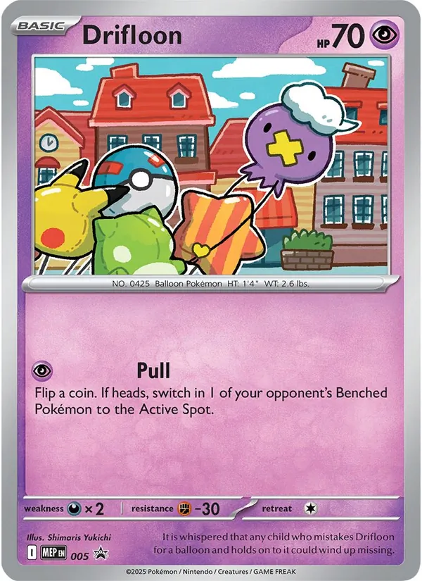 Carta Drifloon, número 005/0 da coleção MEP Black Star Promos