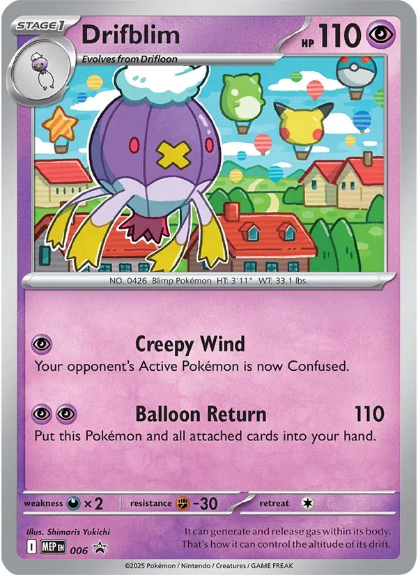 Carta Drifblim, número 006/0 da coleção MEP Black Star Promos
