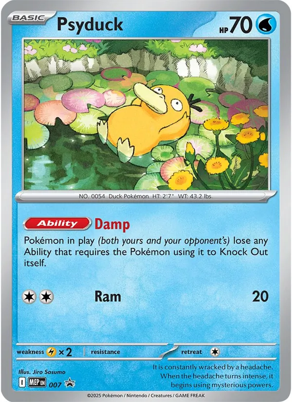 Carta Psyduck, número 007 da coleção MEP Black Star Promos
