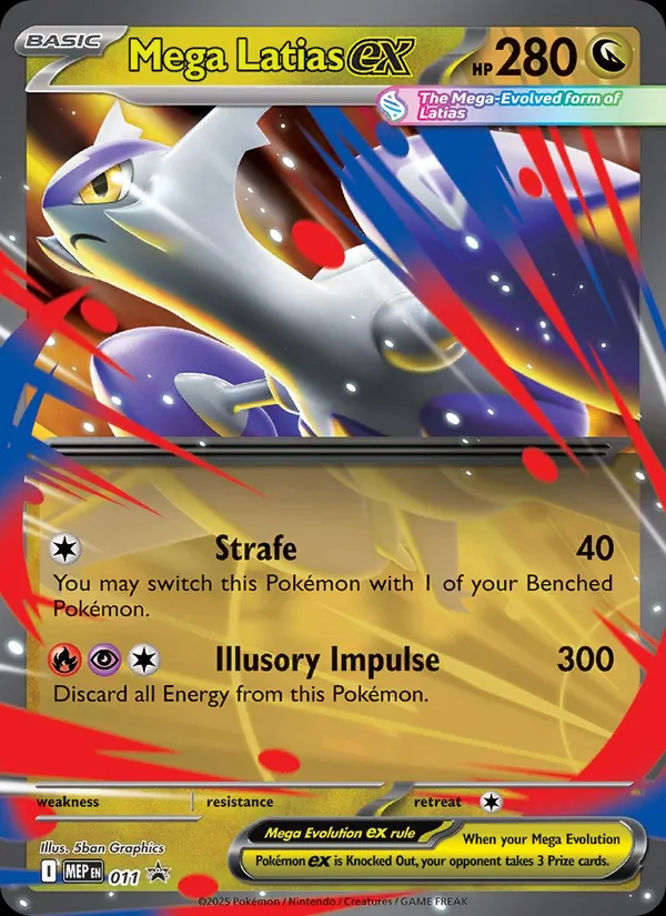 Carta Mega Latias ex, número 011/0 da coleção MEP Black Star Promos