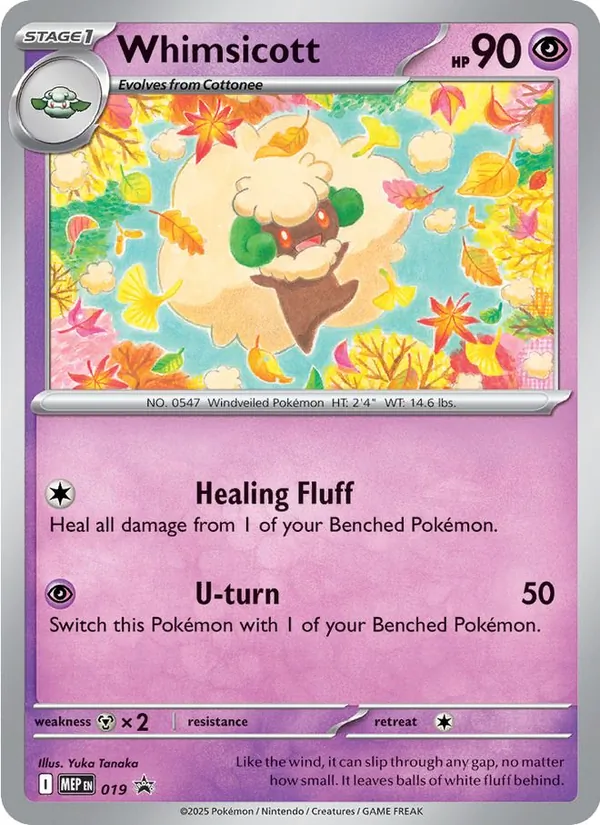 Carta Whimsicott, número 019/0 da coleção MEP Black Star Promos
