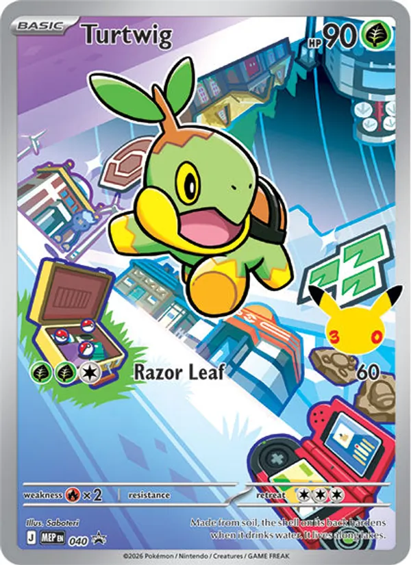 Carta Turtwig, número 040 da coleção MEP Black Star Promos