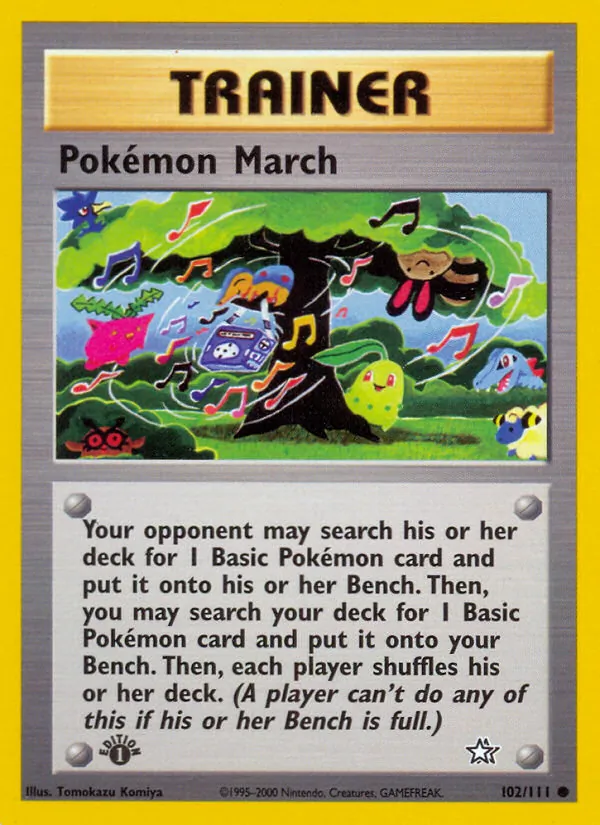 Carta Pokémon March, número 102/111 da coleção Neo Genesis