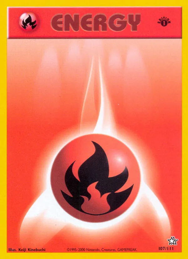 Carta Fire Energy, número 107/111 da coleção Neo Genesis