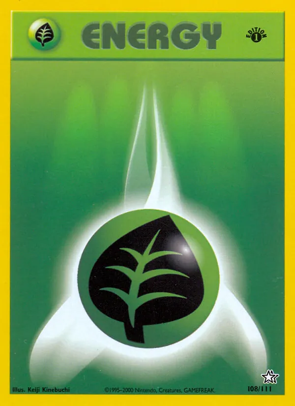 Carta Grass Energy, número 108/111 da coleção Neo Genesis