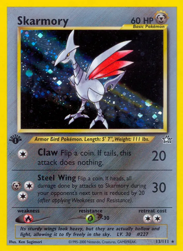 Carta Skarmory, número 13/111 da coleção Neo Genesis