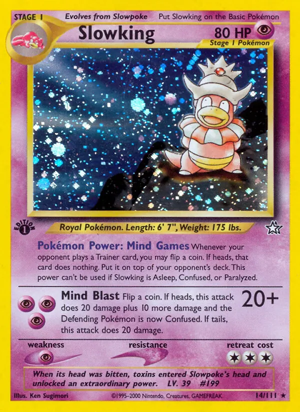 Carta Slowking, número 14/111 da coleção Neo Genesis