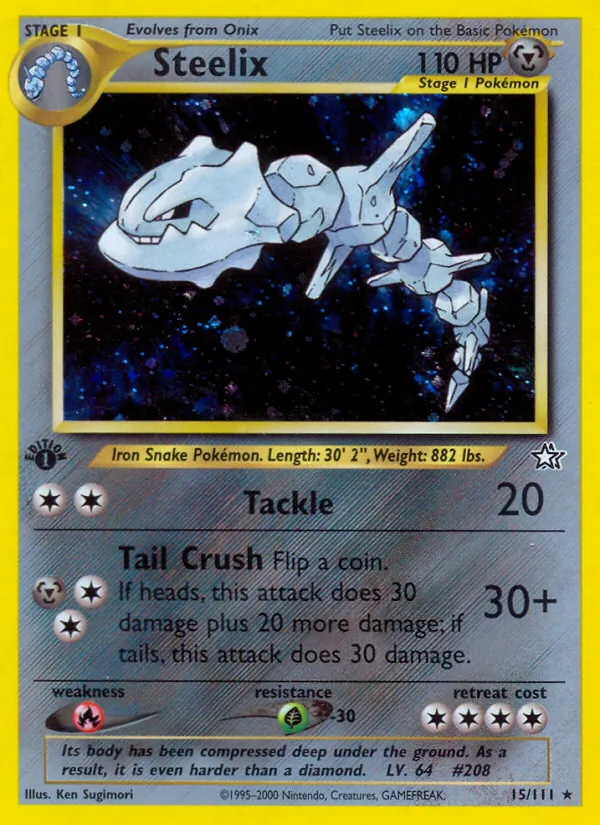 Carta Steelix, número 15/111 da coleção Neo Genesis