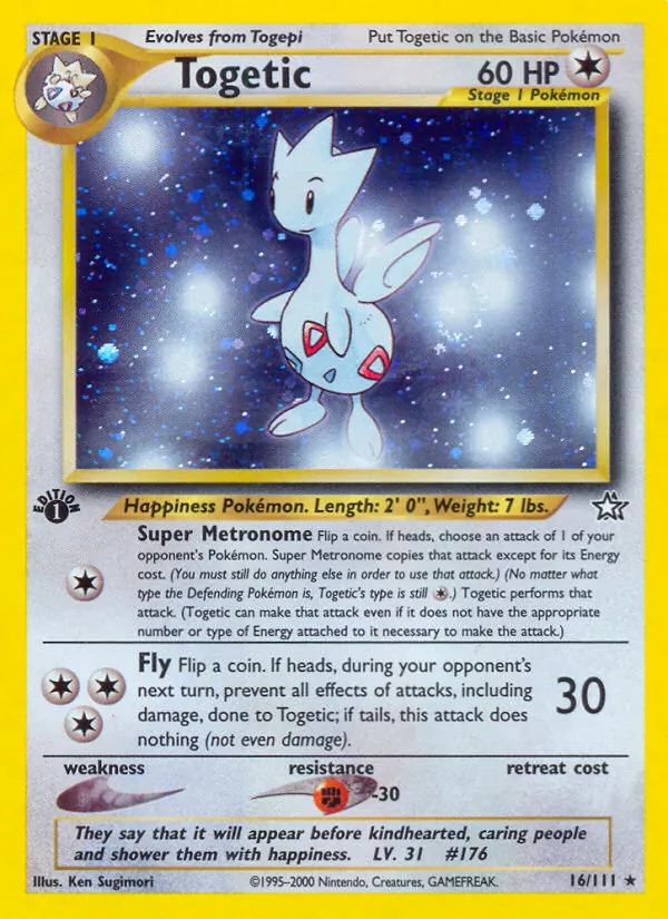 Carta Togetic, número 16/111 da coleção Neo Genesis