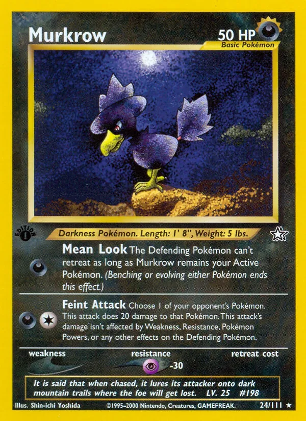 Carta Murkrow, número 24/111 da coleção Neo Genesis