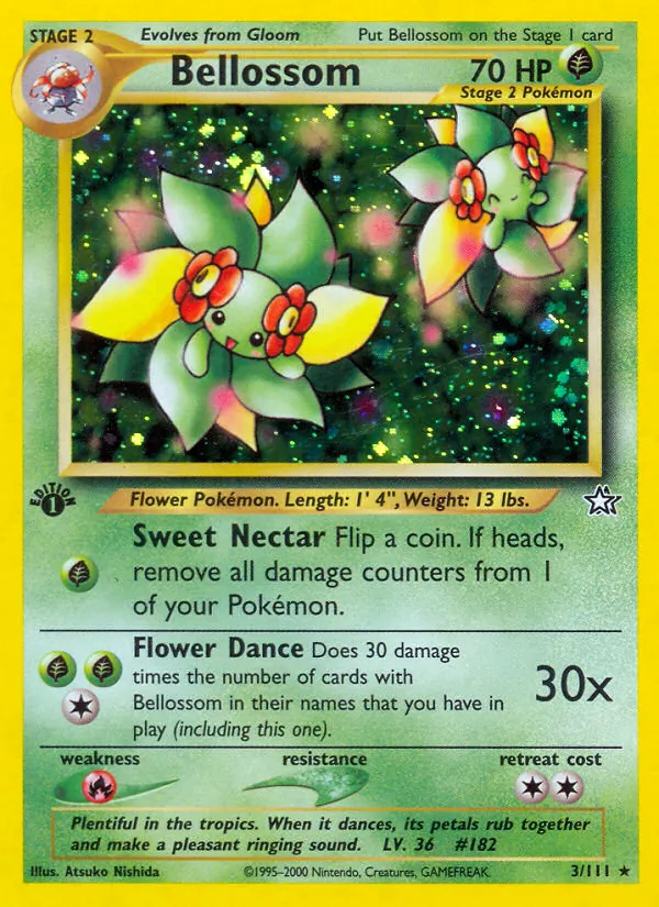 Carta Bellossom, número 3/111 da coleção Neo Genesis