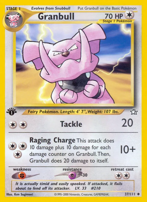 Carta Granbull, número 37/111 da coleção Neo Genesis