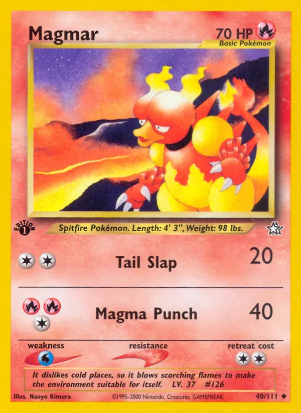 Carta Magmar, número 40/111 da coleção Neo Genesis