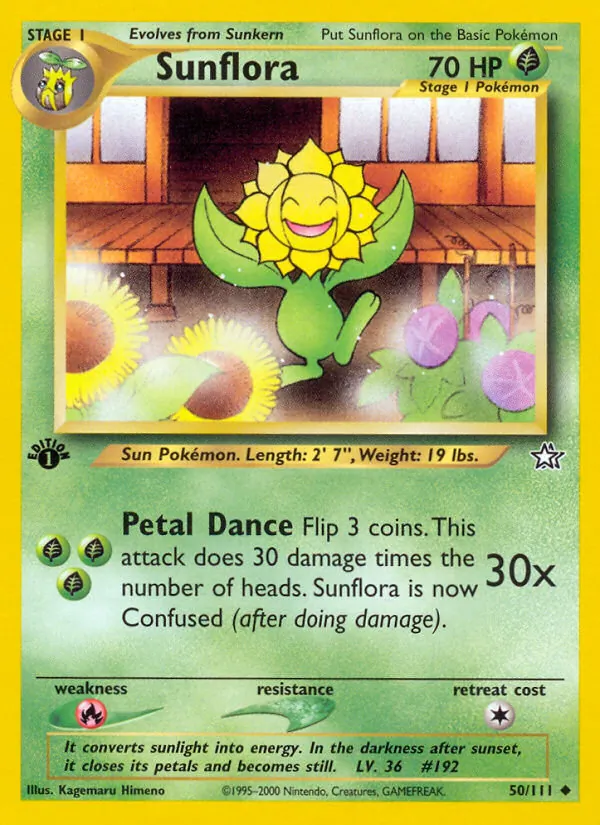 Carta Sunflora, número 50/111 da coleção Neo Genesis