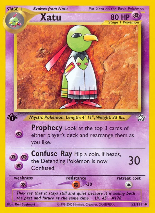 Carta Xatu, número 52/111 da coleção Neo Genesis