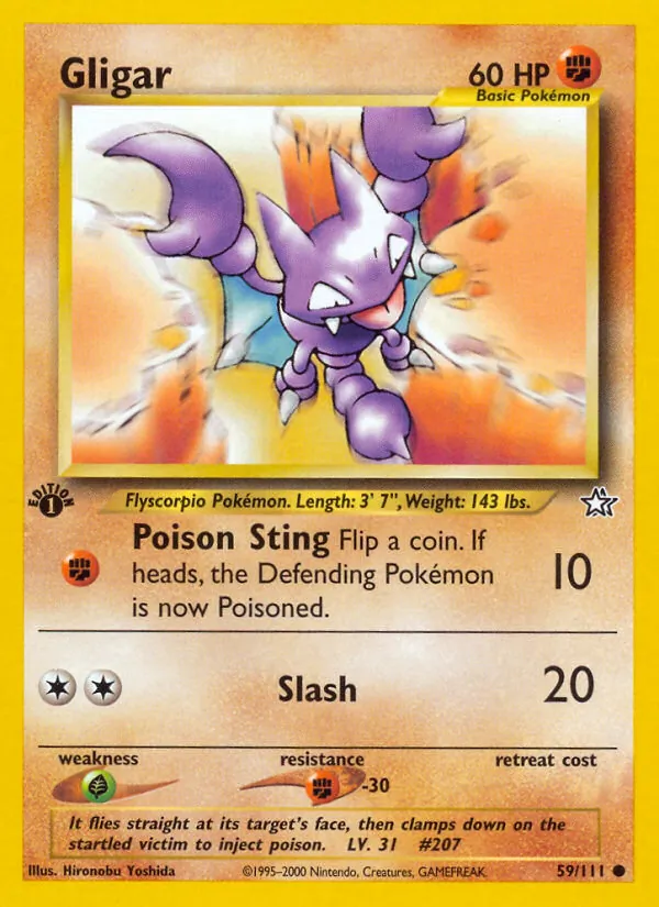 Carta Gligar, número 59/111 da coleção Neo Genesis