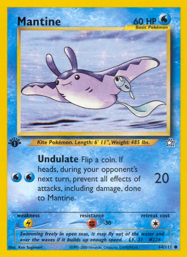 Carta Mantine, número 64/111 da coleção Neo Genesis