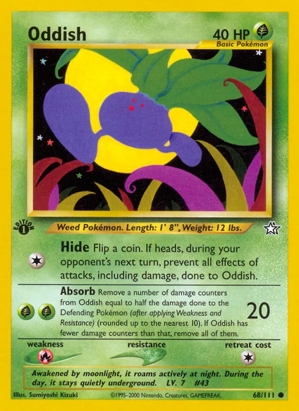 Carta Oddish, número 68/111 da coleção Neo Genesis