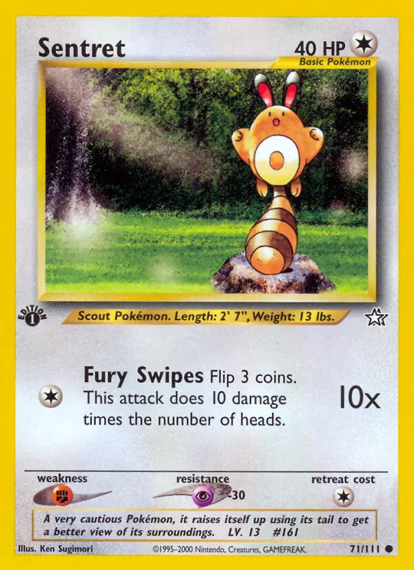 Carta Sentret, número 71/111 da coleção Neo Genesis
