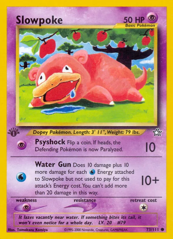 Carta Slowpoke, número 73/111 da coleção Neo Genesis