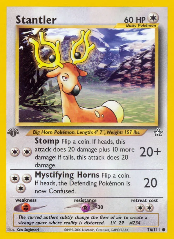 Carta Stantler, número 76/111 da coleção Neo Genesis