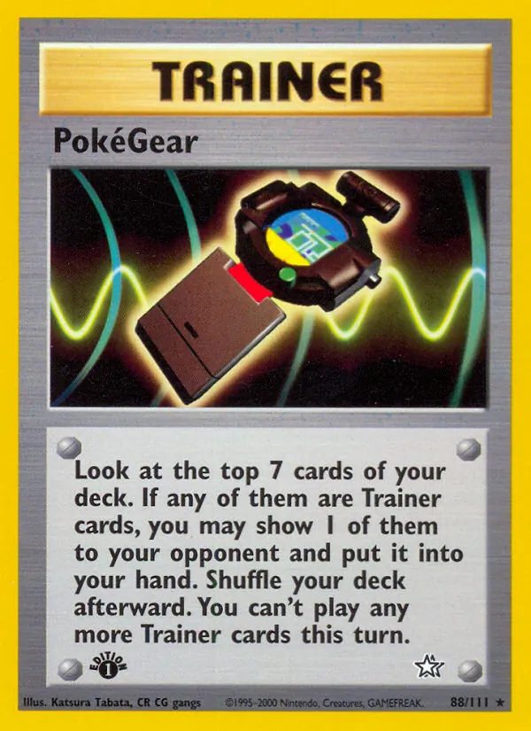 Carta PokéGear, número 88/111 da coleção Neo Genesis