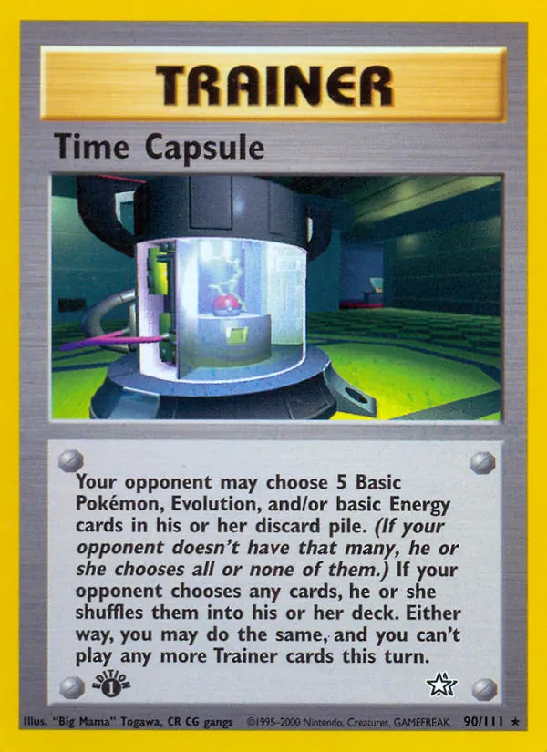 Carta Time Capsule, número 90/111 da coleção Neo Genesis