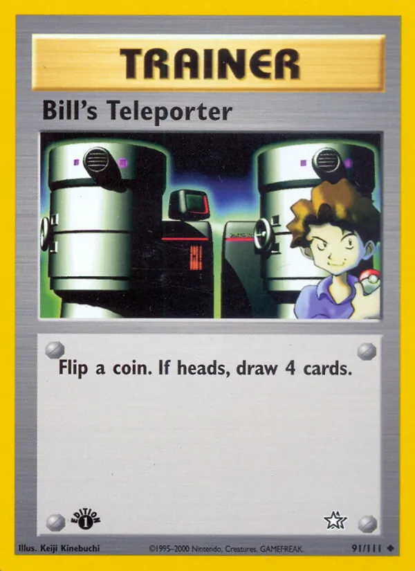 Carta Bill's Teleporter, número 91/111 da coleção Neo Genesis