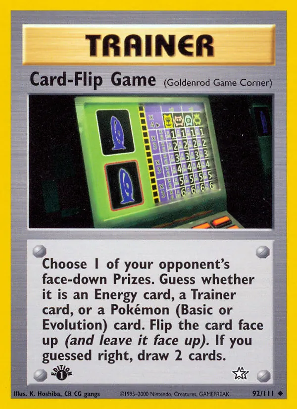 Carta Card-Flip Game, número 92/111 da coleção Neo Genesis