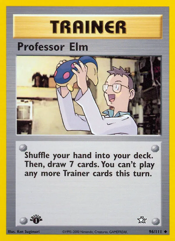 Carta Professor Elm, número 96/111 da coleção Neo Genesis