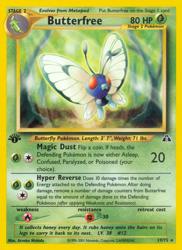 Carta Butterfree, número 19/75 da coleção Neo Discovery