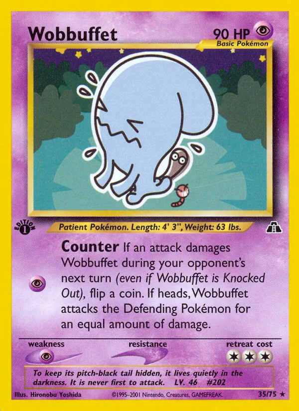 Carta Wobbuffet, número 35/75 da coleção Neo Discovery